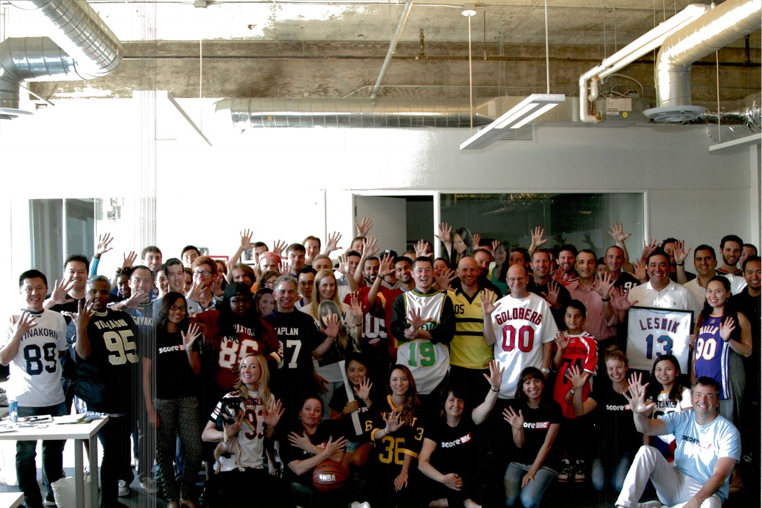 The ScoreBig team at its fifth anniversary