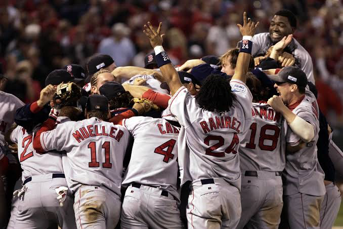 Boston Red Sox celebrating a championship